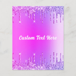 Purple Pink Neon Glitter Drips Custom Text Flyer