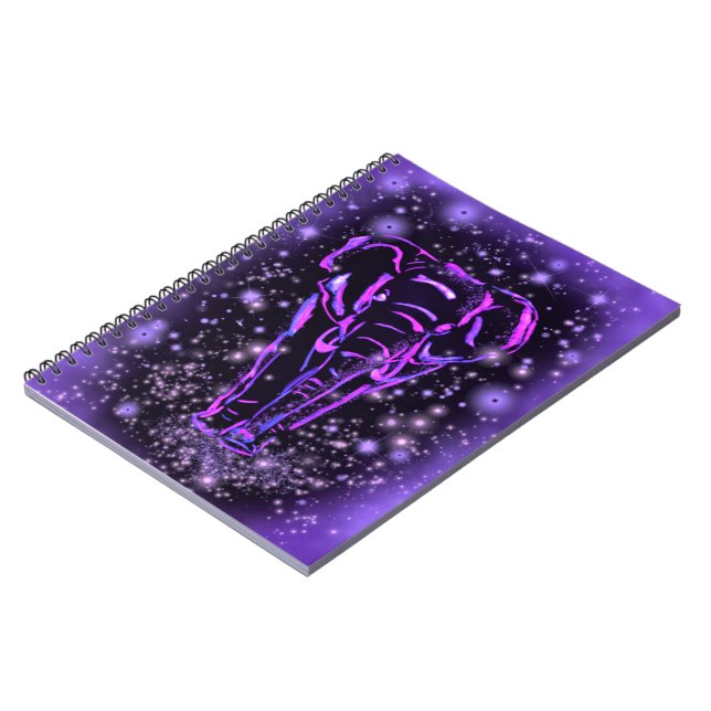 Purple Pink Notebook Elephant At Starry Night  (Left Side)