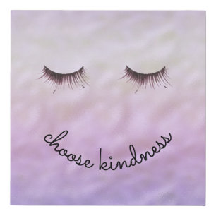 Purple Pink Ombre Black Eyelashes Kindness Faux Canvas Print