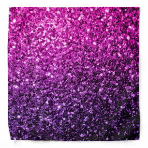 Purple Pink Ombre faux glitter sparkles Bandana