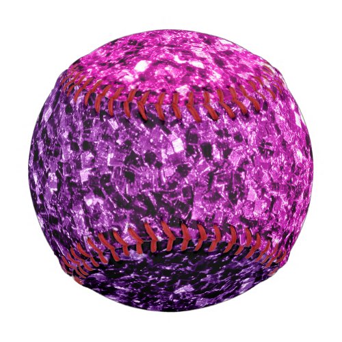 Purple pink ombre faux glitter sparkles bling baseball