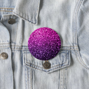 Purple Pink Ombre faux glitter sparkles Button