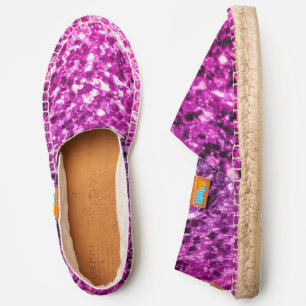 Purple Pink Ombre faux glitter sparkles Espadrilles