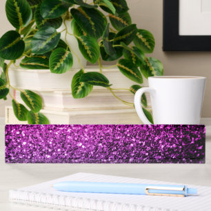Purple Pink Ombre faux glitter sparkles Name Plate