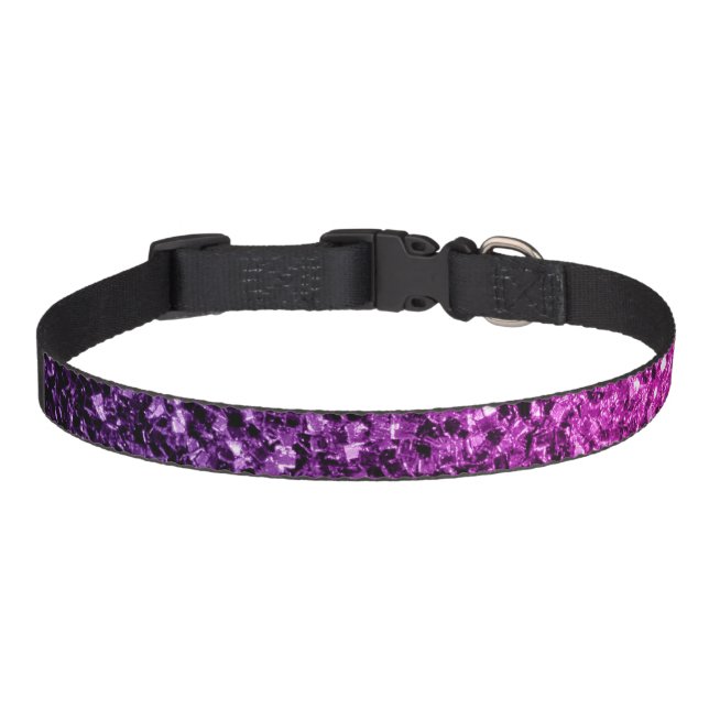 Purple Pink Ombre faux glitter sparkles Pet Collar (Front)