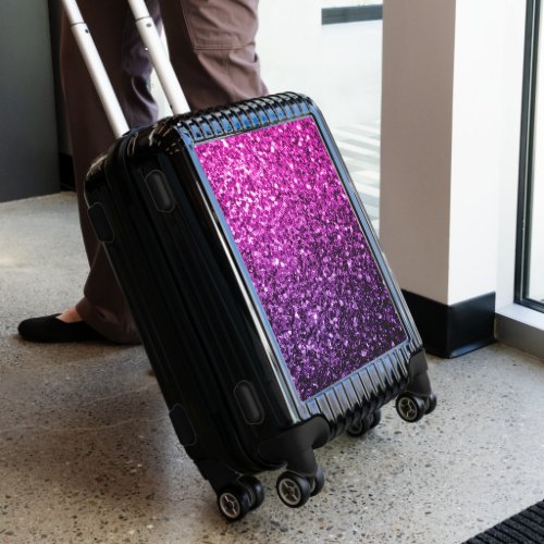 Purple pink ombre glitter sparkles luggage