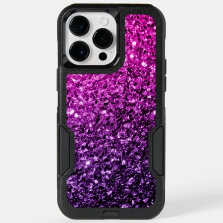 Purple Pink Ombre Glitter Sparkles Otterbox Iphone 14 Pro Max Case