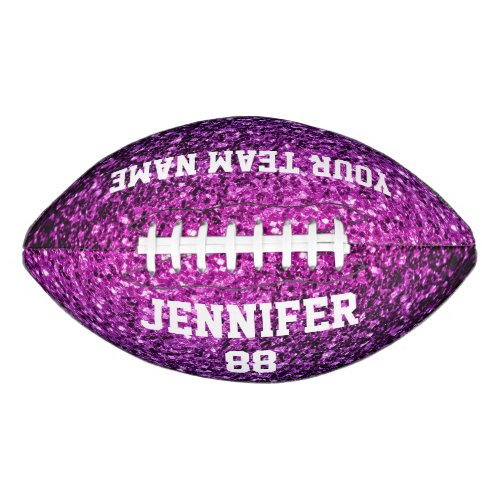 Purple pink ombre glitter sparkles Your name Team Football