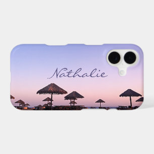 Purple Pink Ombre Sunset California Beach Name iPhone 17 Case