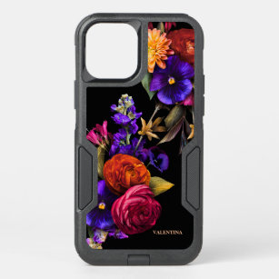 Purple Pink Orange Floral Personalized  OtterBox Commuter iPhone 12 Case