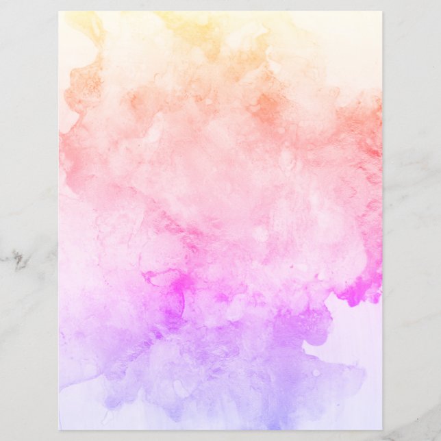 Purple Pink Orange Gold Granite Scrapbook Paper (Front)