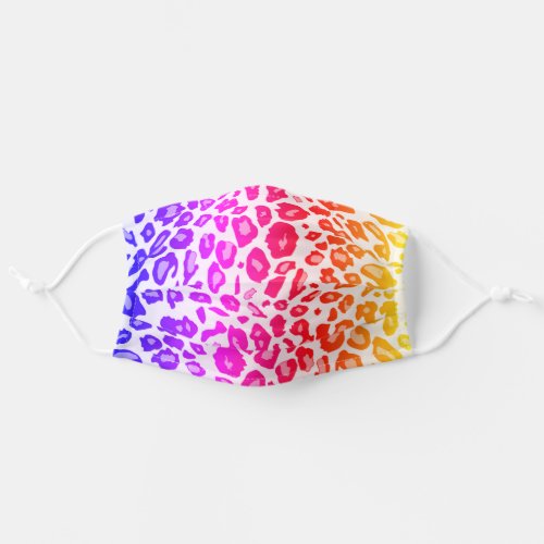 Purple Pink Orange Ombre Leopard cheetah pattern Adult Cloth Face Mask