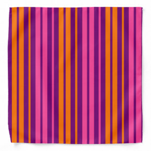 Purple Pink Orange Vertical Stripes Design Bandana