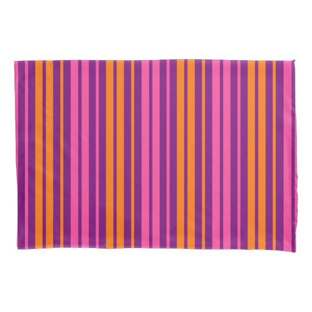Purple Pink Orange Vertical Stripes Design   Pillow Case (Front)