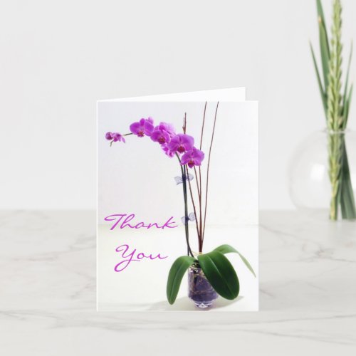 Purple Pink Orchid Floral Thank You Card