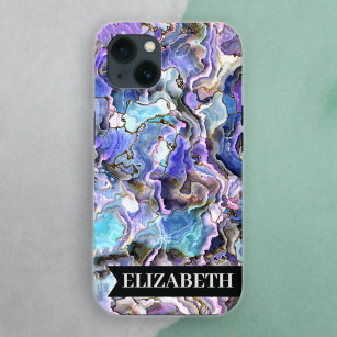 Purple Pink Oyster Shell Abstract Personalized iPhone 13 Case