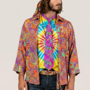 purple pink paisley - groovy  pattern tie