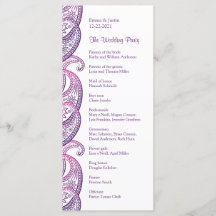Purple & Pink Paisley Indian Wedding Rackcard