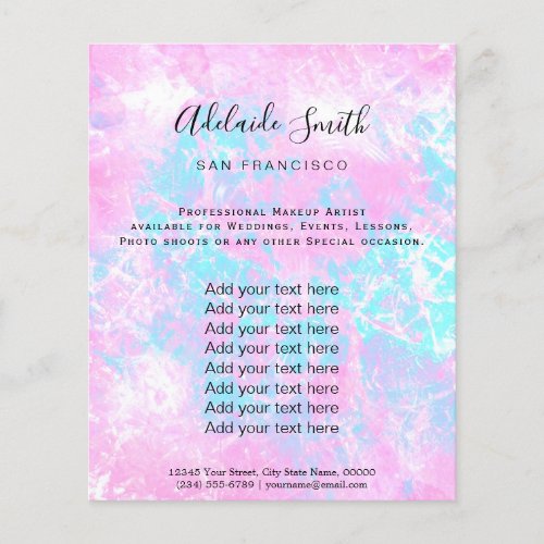 purple pink pastel blue marble flyer