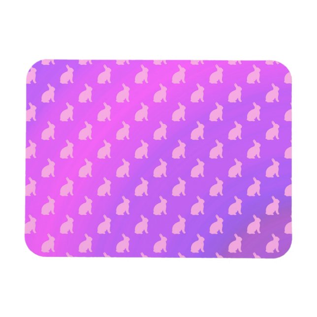 Purple Pink Pastel Bunny Background Bunnies Magnet (Horizontal)