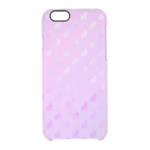 Purple Pink Pastel Bunny Background Faux Foil Clear iPhone 6/6S Case
