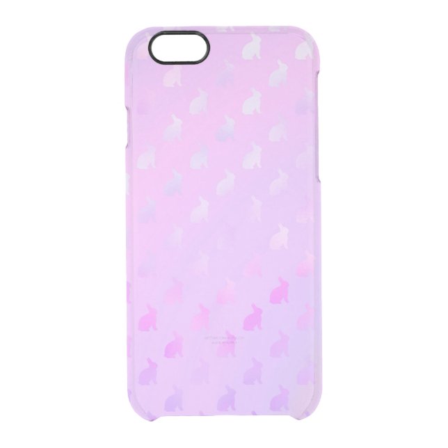Purple Pink Pastel Bunny Background Faux Foil Uncommon iPhone Case (Back)
