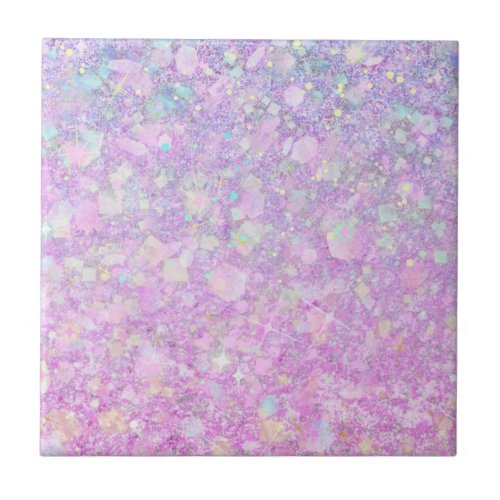 Purple Pink Pastel Color Faux Glitter Solid Ceramic Tile