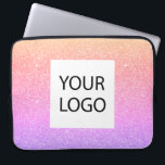Purple Pink Pastel - Custom Logo Promotional Laptop Sleeve<br><div class="desc">Gold,  Purple and Pink Ombre Pastel Modern and Professional Faux Glitter and Sparkle Elegant Custom Logo Promotional Corporate Laptop Bag or Sleeve Promotional Case for a Beauty Industry Gift. This case can be customized to include your company or business logo.</div>