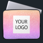 Purple Pink Pastel - Custom Logo Promotional Laptop Sleeve<br><div class="desc">Gold,  Purple and Pink Ombre Pastel Modern and Professional Faux Glitter and Sparkle Elegant Custom Logo Promotional Corporate Laptop Bag or Sleeve Promotional Case for a Beauty Industry Gift. This case can be customized to include your company or business logo.</div>