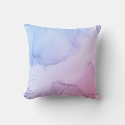 Purple pink pastel gradient watercolor texture throw pillow