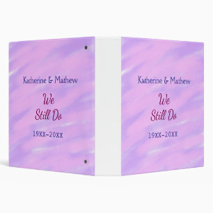 Purple pink pastel Vow renewal anniversary waterco 3 Ring Binder