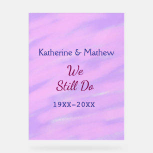 Purple pink pastel Vow renewal anniversary waterco Acrylic Sign