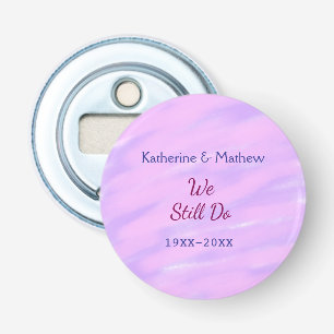 Purple pink pastel Vow renewal anniversary waterco Bottle Opener