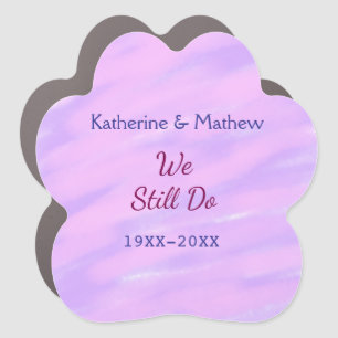 Purple pink pastel Vow renewal anniversary waterco Car Magnet