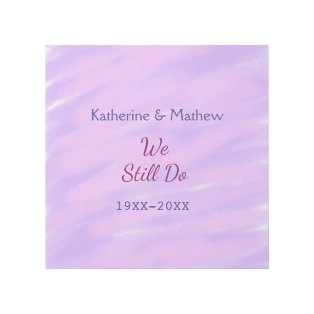 Purple pink pastel Vow renewal anniversary waterco Gallery Wrap (Front)