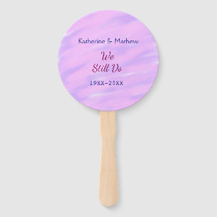 Purple pink pastel Vow renewal anniversary waterco Hand Fan