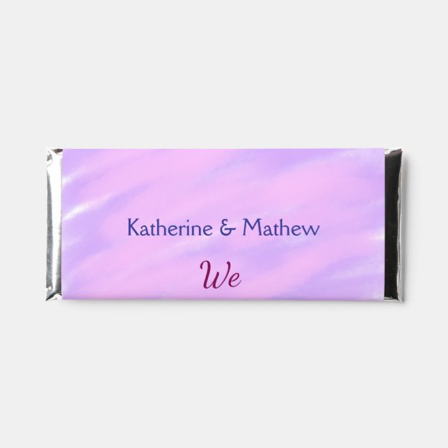 Purple pink pastel Vow renewal anniversary waterco Hershey Bar Favors (Front)