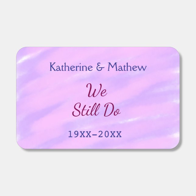 Purple pink pastel Vow renewal anniversary waterco Matchboxes (Front)