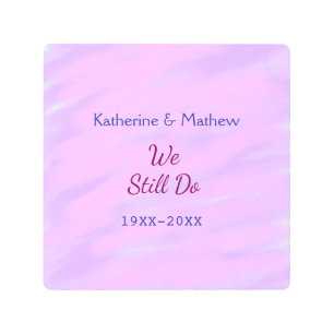 Purple pink pastel Vow renewal anniversary waterco Metal Print