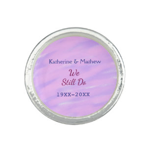 Purple pink pastel Vow renewal anniversary waterco Ring