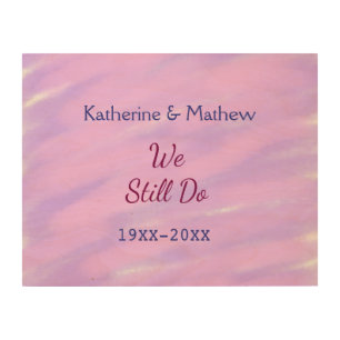 Purple pink pastel Vow renewal anniversary waterco Wood Wall Art