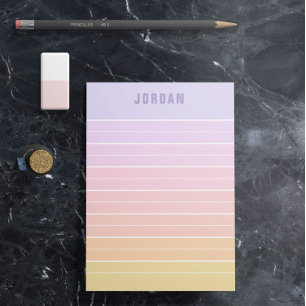 Purple Pink Peach Yellow Ombre Lines Add Name Post-it Notes
