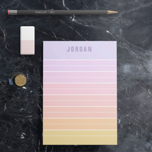 Purple Pink Peach Yellow Ombre Lines Add Name Post-it Notes