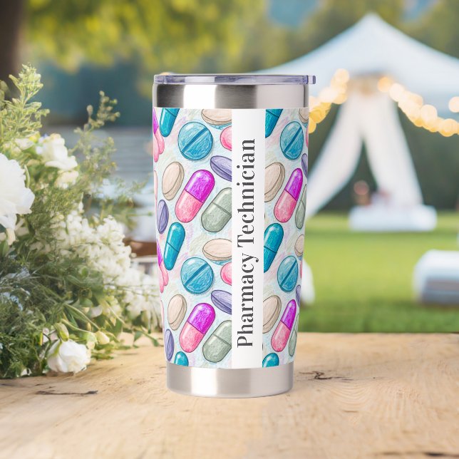 Purple Pink Personalized Pharmacy Tumbler  (Wedding)