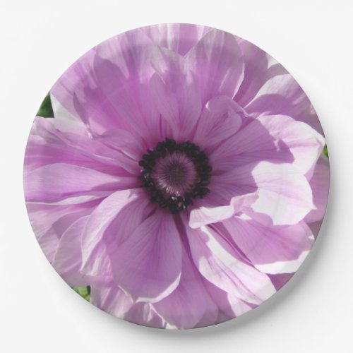 Purple Pink photo Flower Pattern Paper Party Plate