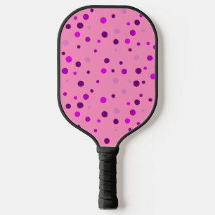 Purple Pink Polka Dots on Pink Pickleball Paddles