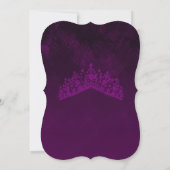 Purple, Pink Quinceanera with Tiara Invitation (Back)