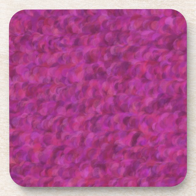 Purple Pink Red Abstract Seamless Pattern Beverage Coaster (Front)