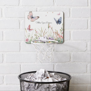 Purple Pink Red Flowers Butterflies   Mini Basketball Hoop