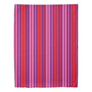Purple Pink Red Vertical Stripes Design Duvet Cover